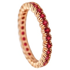 CRIERI Eternity Classic Ring Band In 18Kt Yellow Gold With 1.35 Cwt Vivid Red