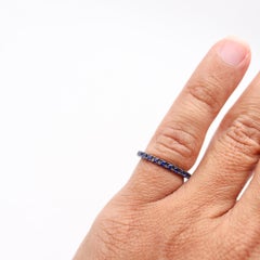 CRIERI Eternity Ring-Band In 18Kt Black Rhodium Gold & 1.30 Cwt Vivid Blue