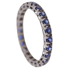 CRIERI Eternity Ring-Band In 18Kt Black Rhodium Gold & 1.30 Cwt Vivid Blue