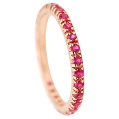 CRIERI-MILANO Classic Eternity Ring Band In 18Kt Yellow Gold With 0.87 Ct Rubies