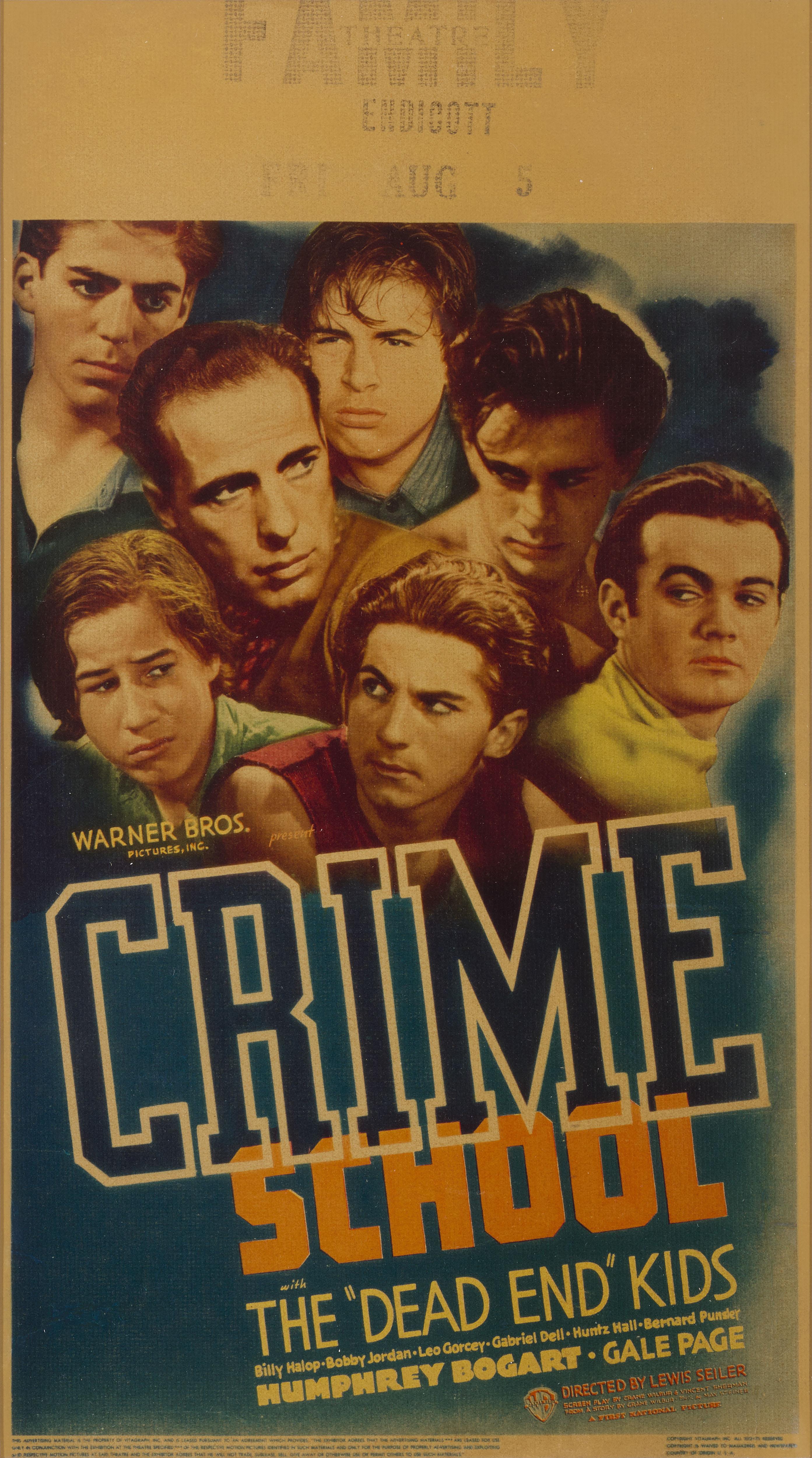 Original US film poster for the 1938 crime drama Crime School.
This film starred Humphrey Bogart, The Dead End Kids and Gale Page.
This film was directed by Lewis Seiler and William Clemens.
This size piece is the smallest American poster printed.
