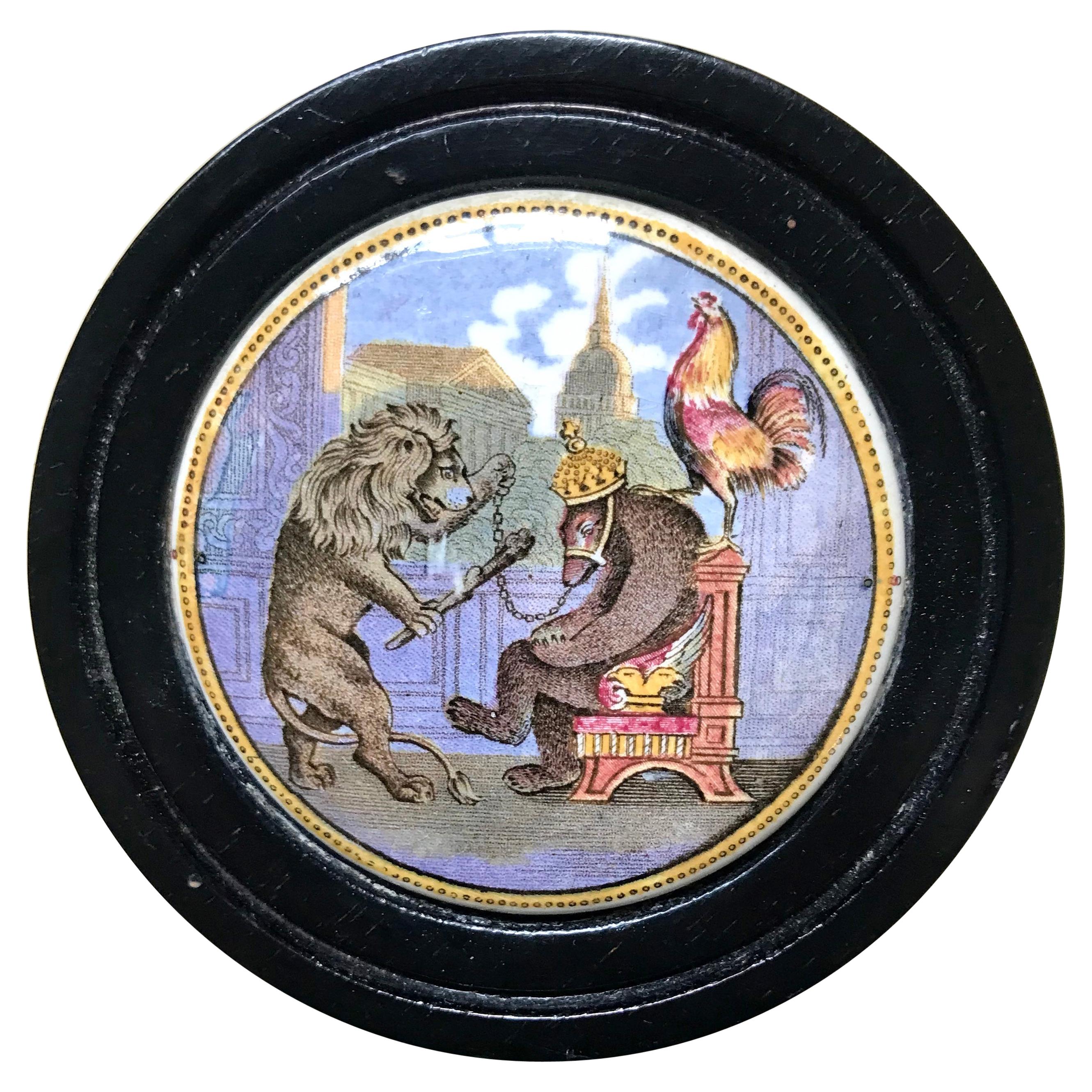 Crimean War Commemorative Prattware Decorative Lid For Sale