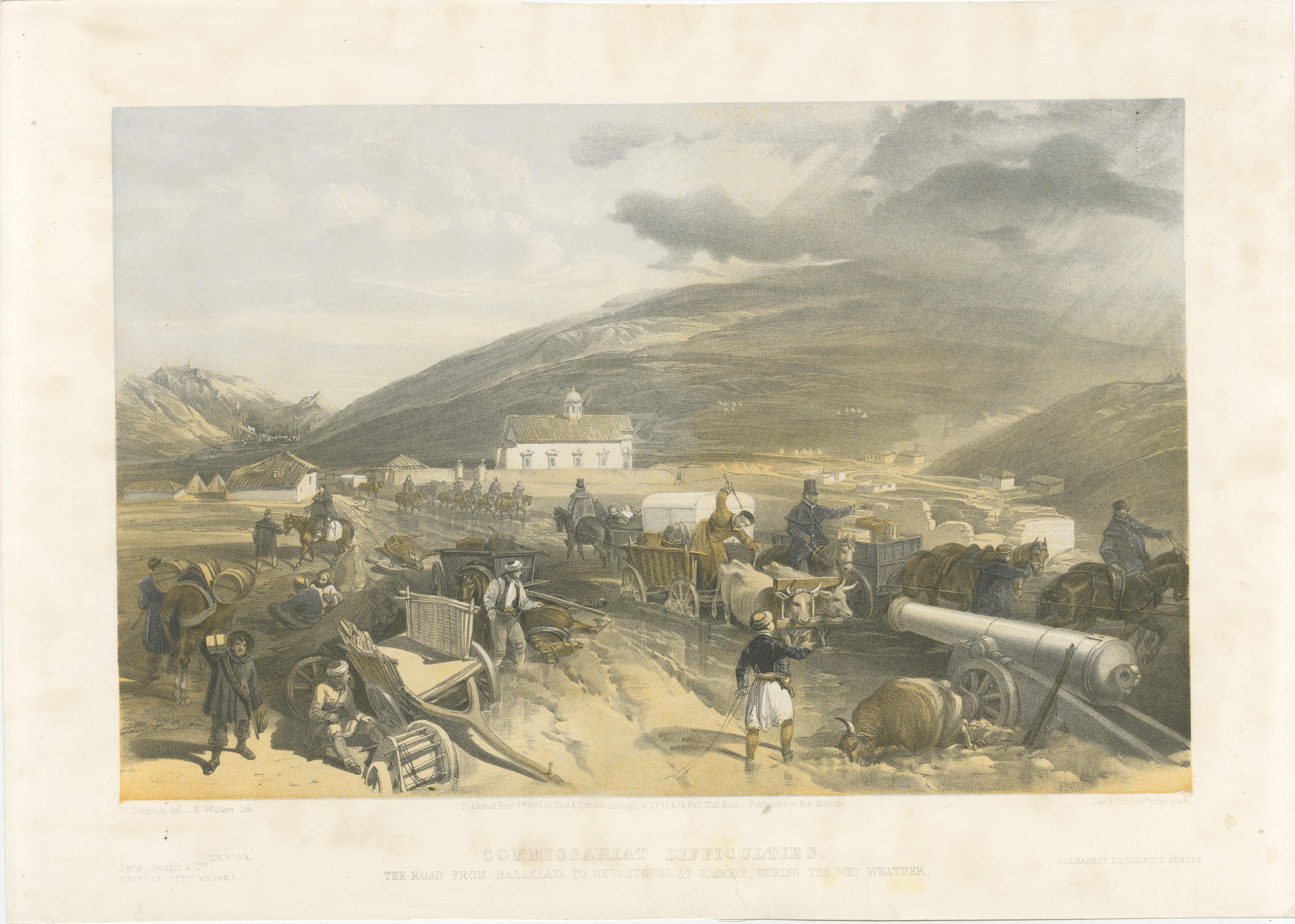 Crimean War Lithograph Collection: Eight Views of Sevastopol Surroundings, 1855 In Good Condition For Sale In Langweer, NL