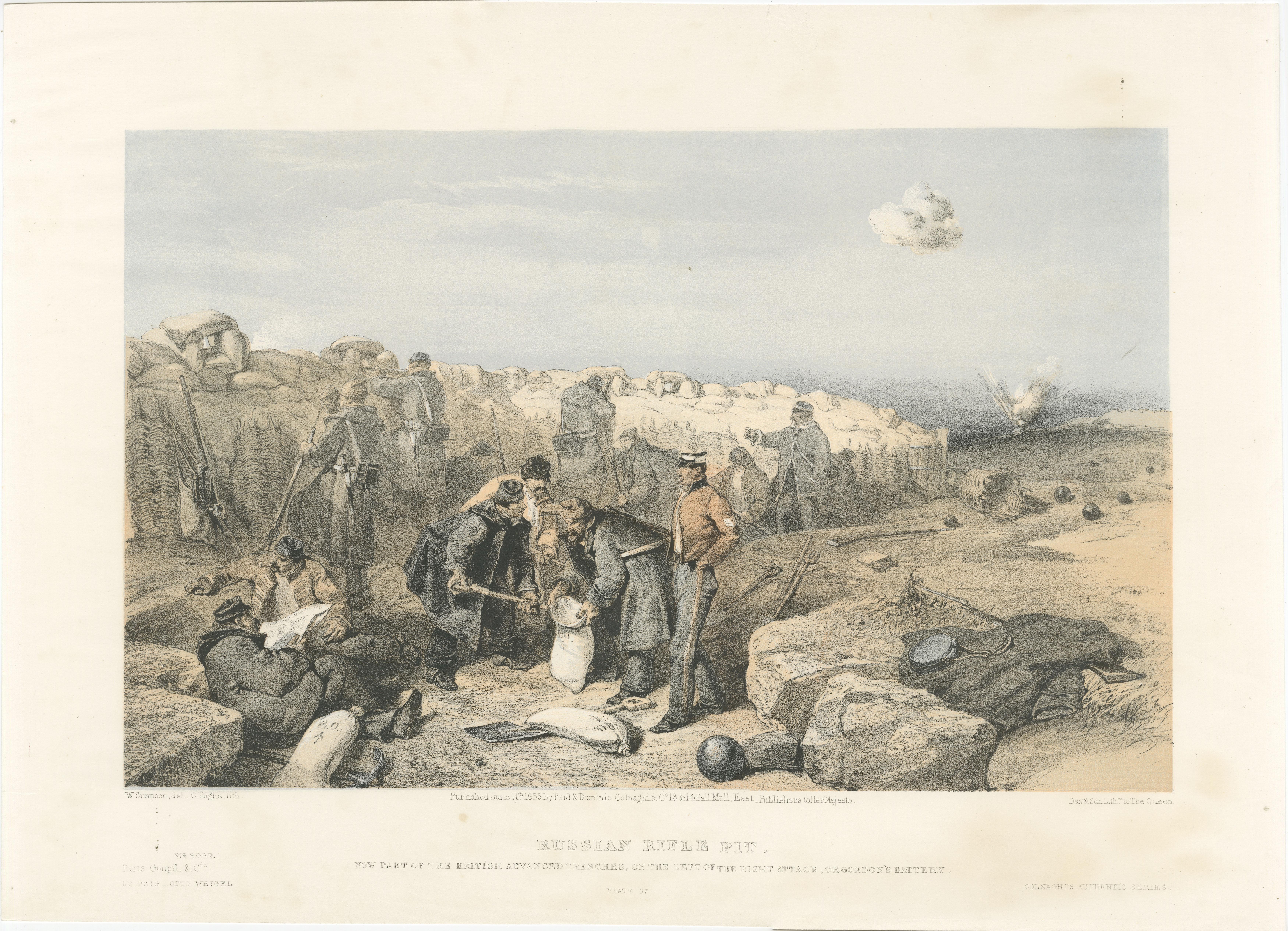 Crimean War Lithograph Collection: Eight Views of Sevastopol Surroundings, 1855 For Sale 2