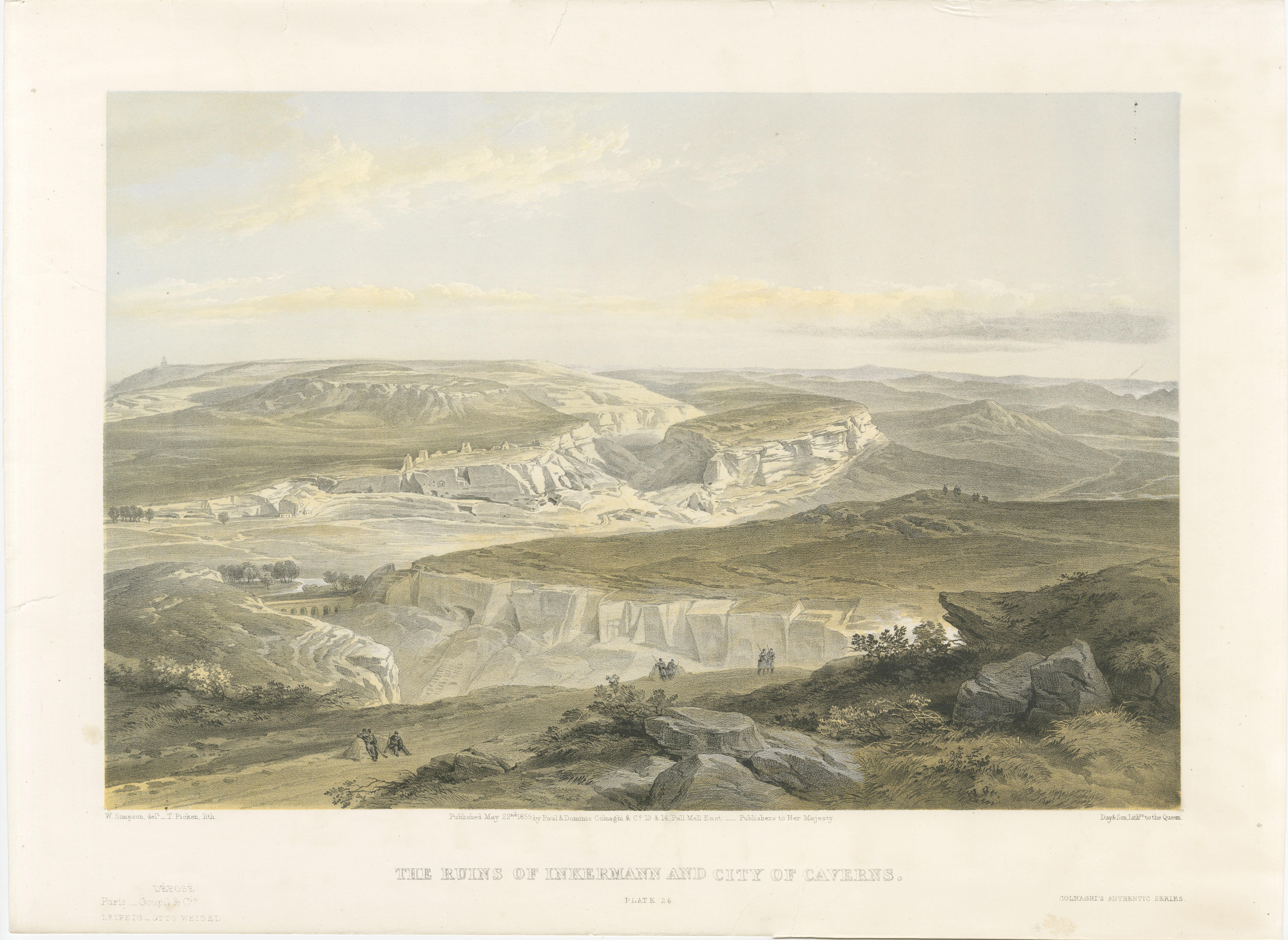 Crimean War Lithograph Collection: Eight Views of Sevastopol Surroundings, 1855 For Sale 3