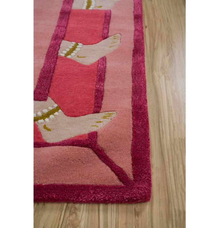 Modern Crimson Charm Cranberry & Cranberry 168x240 cm Hand Tufted Rug For Sale