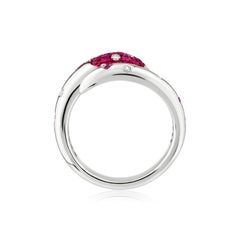 Nigaam Crimson  0.75 Cts. Ruby and VS Diamond Ring Size 7 in 18K White Gold