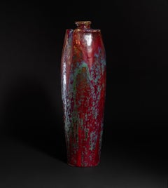 Art Nouveau Stoneware Crimson Flambe Vase Pierre-Adrien Dalpayrat