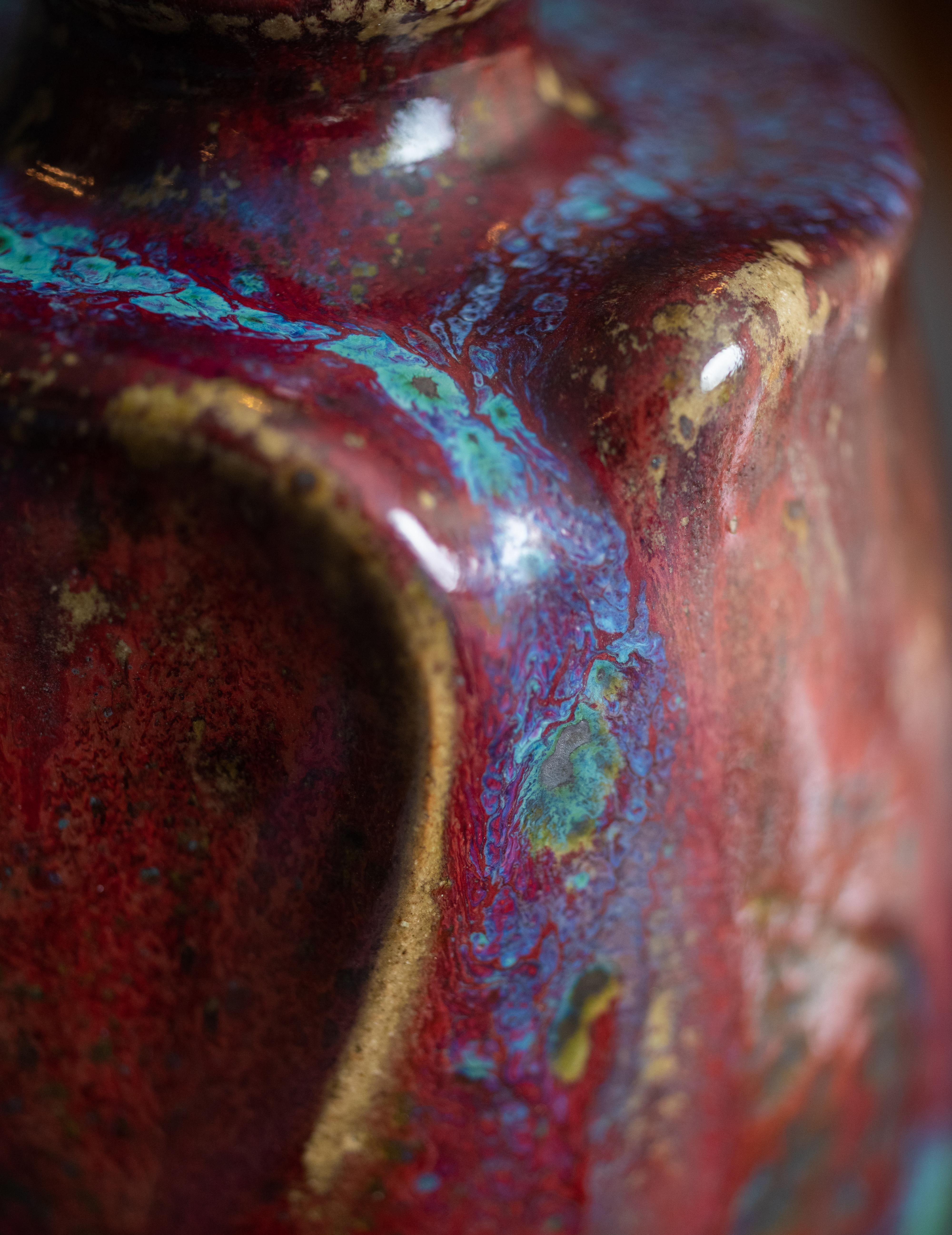 Art Nouveau Stoneware Crimson Flambe Vase Pierre-Adrien Dalpayrat For Sale 1