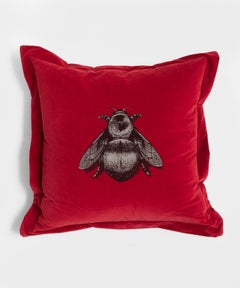 Crimson Napoleon Bee Cushion by Timorous Beasties