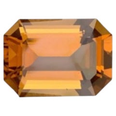 Crimson Orange Citrine 7.80 Carats Emerald Cut Natural Loose Brazilian Gemstone