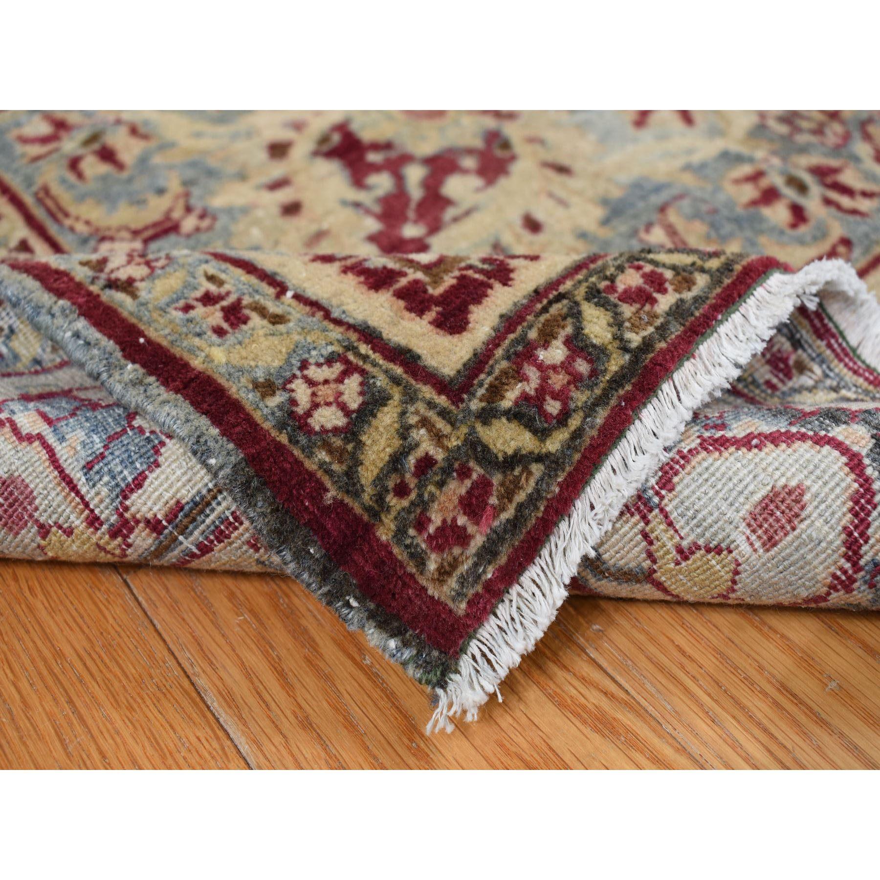 Early 20th Century Crimson Red Antique Persian Khorsan Hand Knotted Pure Wool Clean Rug 8'9