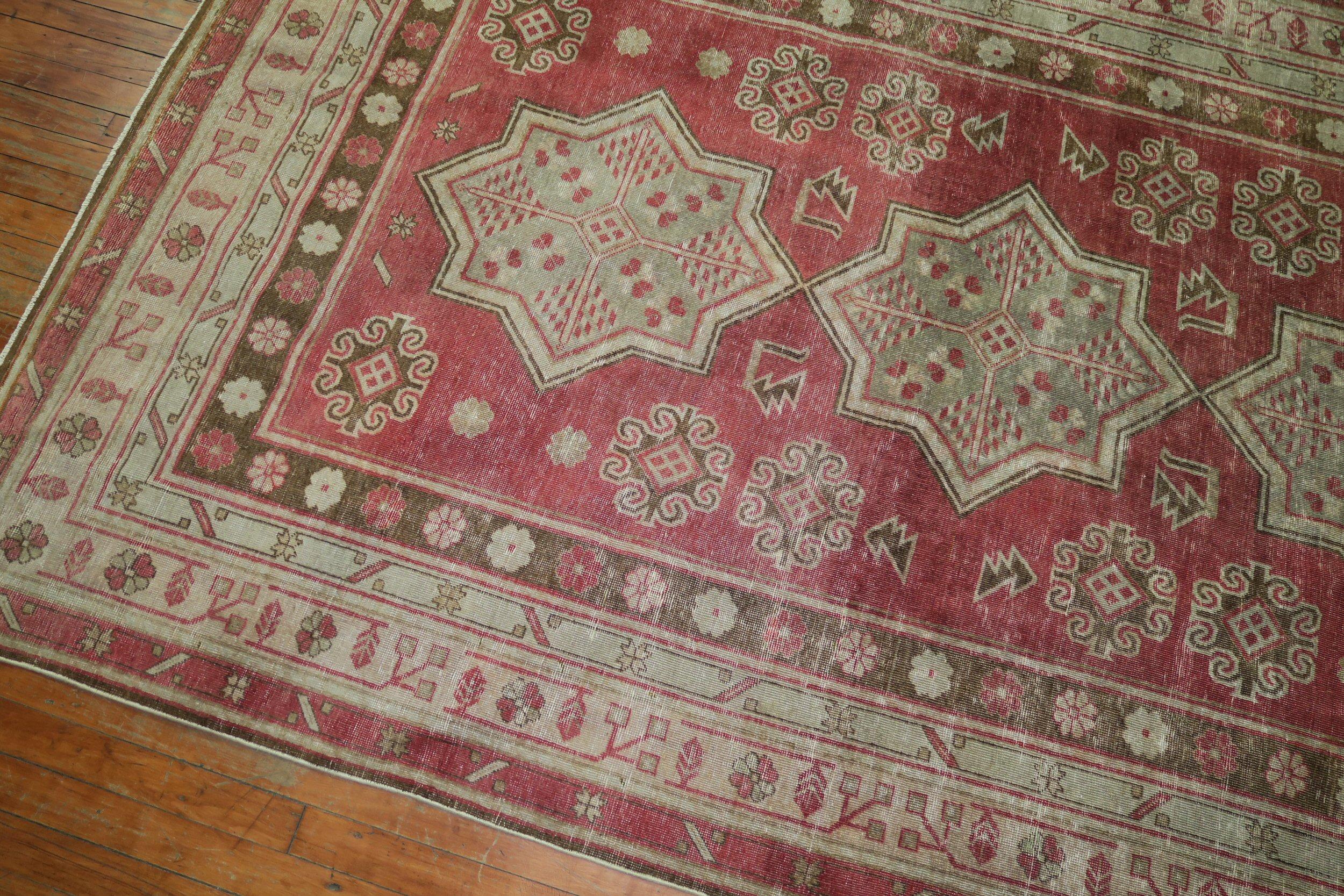 Crimson Red Central Asian Rug For Sale 1
