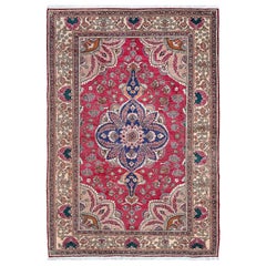 Crimson Red Kayseri • Handmade Vintage Floral Turkish Rug (5
x7
)
