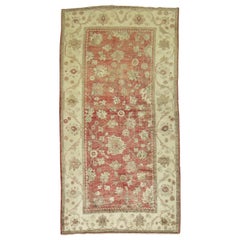 Vintage Crimson Red Turkish Oushak Foyer Accent Carpet, 20th Century