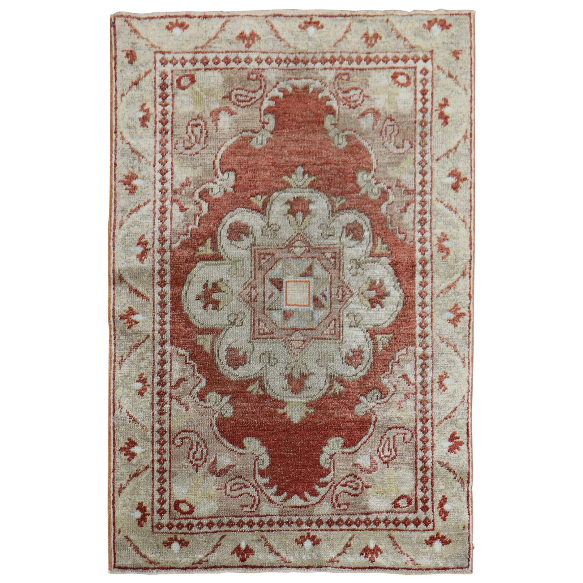 Crimson Red Turkish Scatter Rug