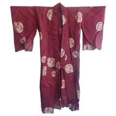 Crimson Swirl Vintage Japanese kimono