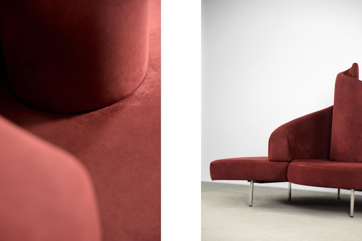 Metal Vintage Modern Crimson Tatlin Sofa by Mario Cananzi&Roberto Semprini for Edra