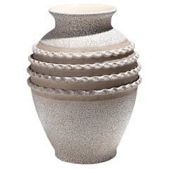 Vase aus zerknitterter Keramik, 1940er Jahre