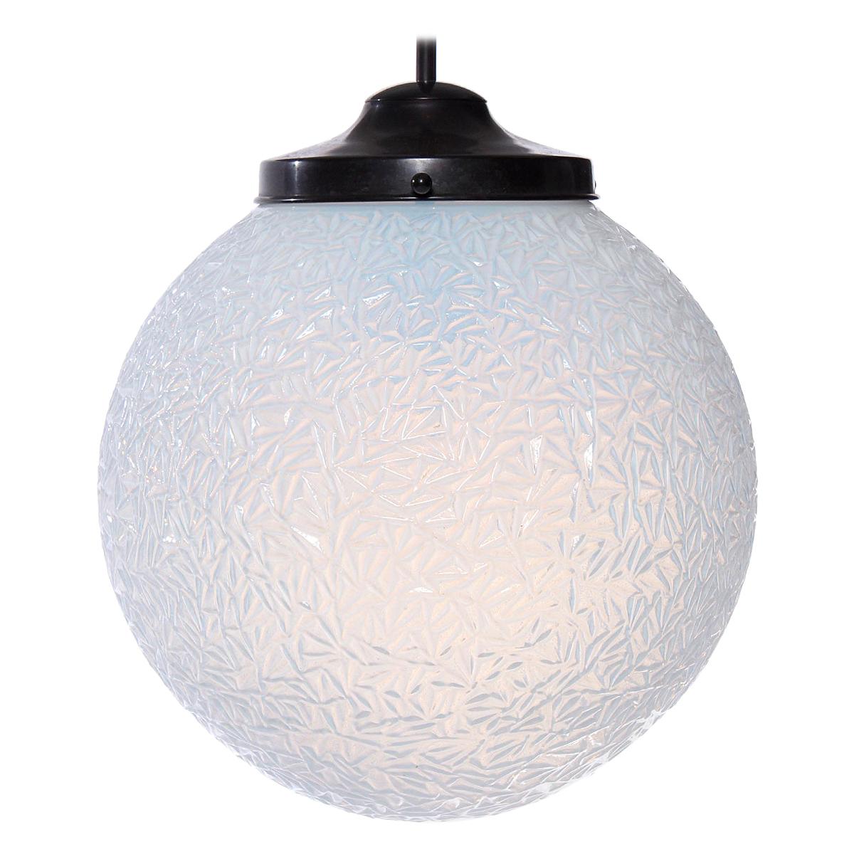 Lampe à suspension globe en verre froissé en vente