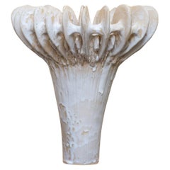 Crinoid Vase in Stoneware with Matte White Glazing by Kallia Panopoulou