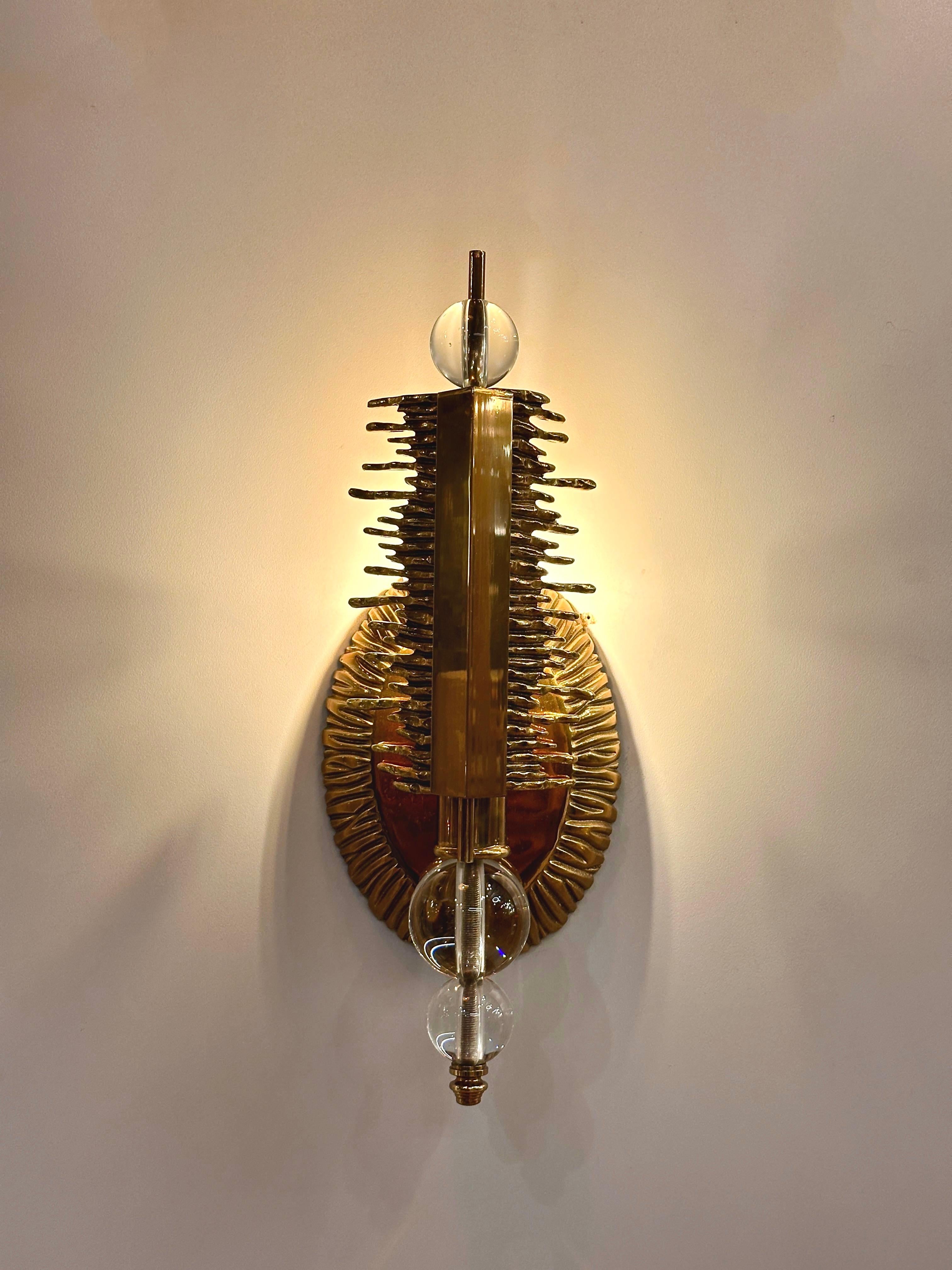 Cripta Brass Casting Wall Sconce, Sculptural Sconce, Art Lighting For Sale 5