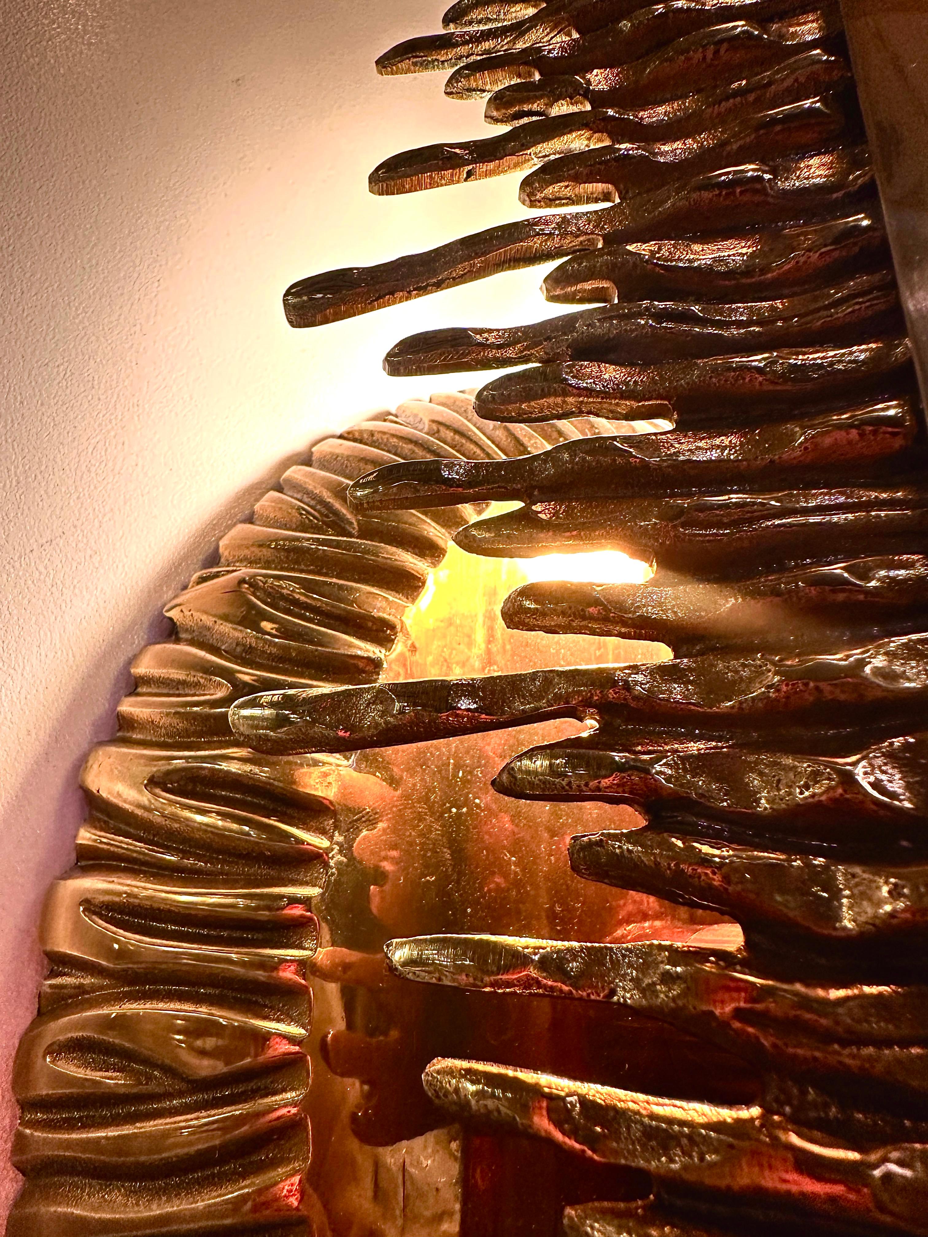 Cripta Brass Casting Wall Sconce, Sculptural Sconce, Art Lighting For Sale 9