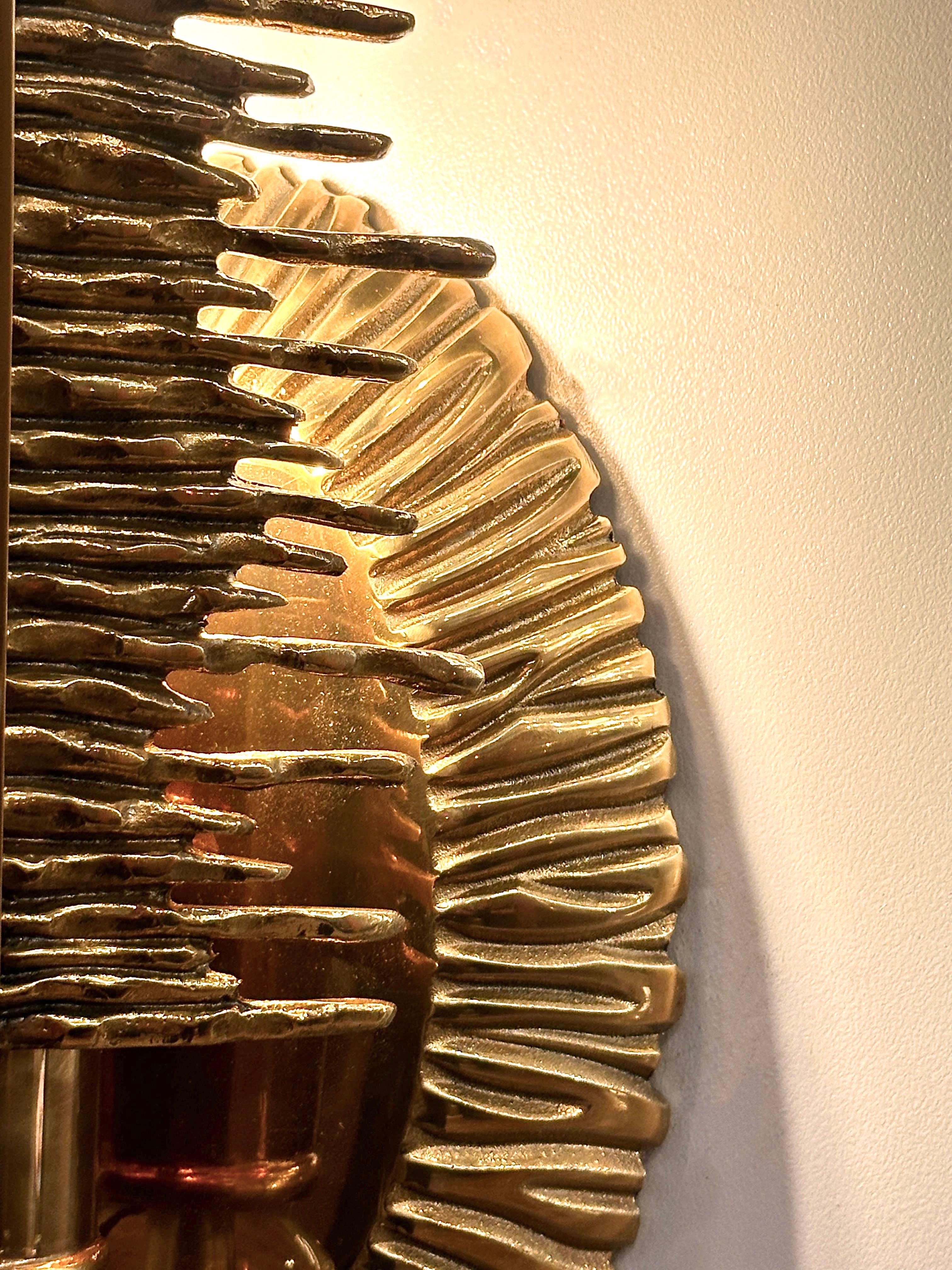 Cripta Brass Casting Wall Sconce, Sculptural Sconce, Art Lighting For Sale 11
