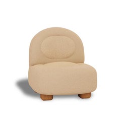CRIS Accent Chair – Soft Modern Armchair with Veneer Base