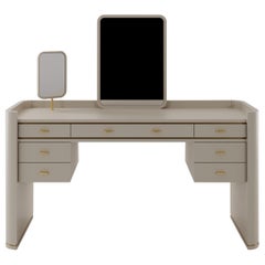 Cris II Dressing Table with Brushed Brass Handles and Trimmings