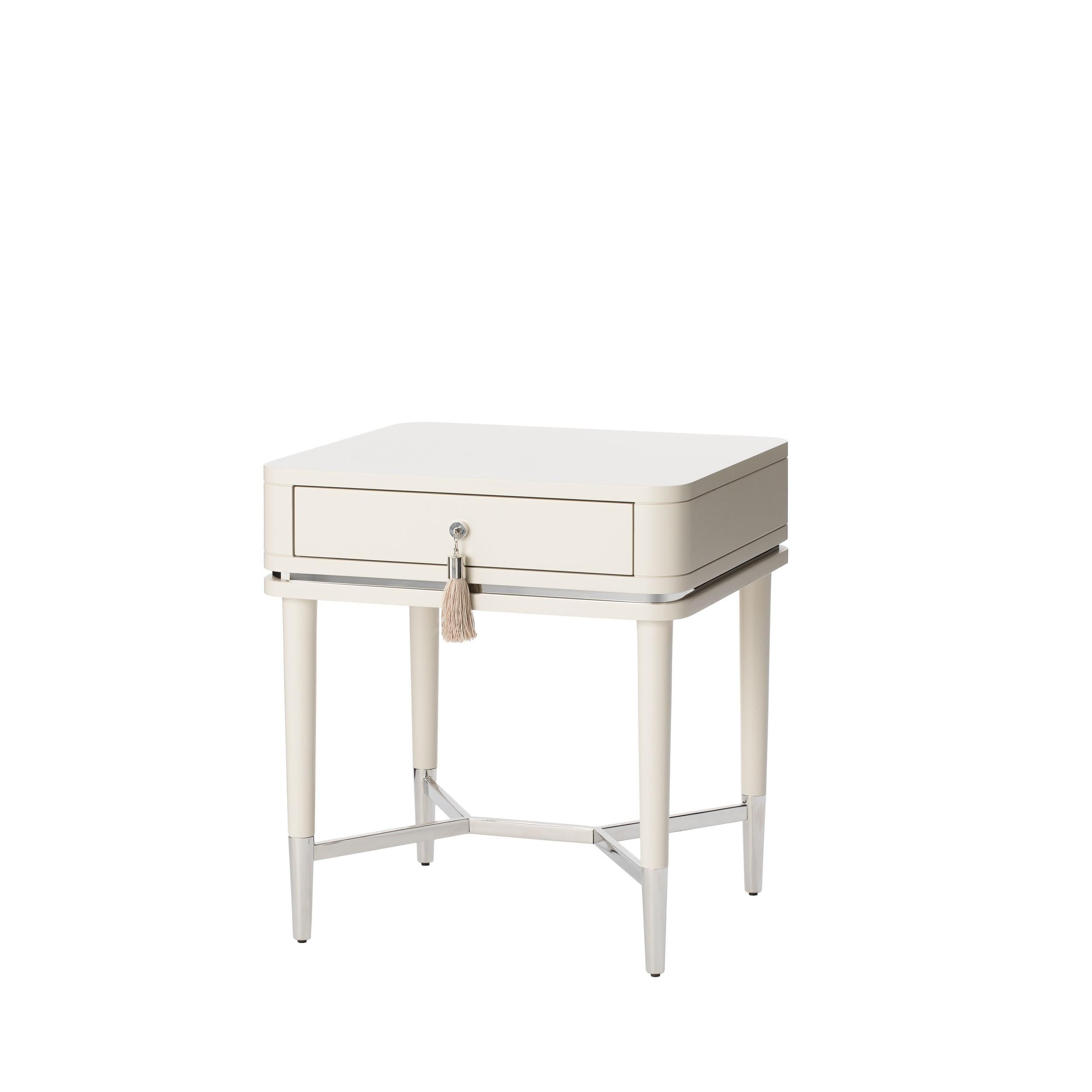 Modern CRIS Nightstand with Tassel Handle  For Sale