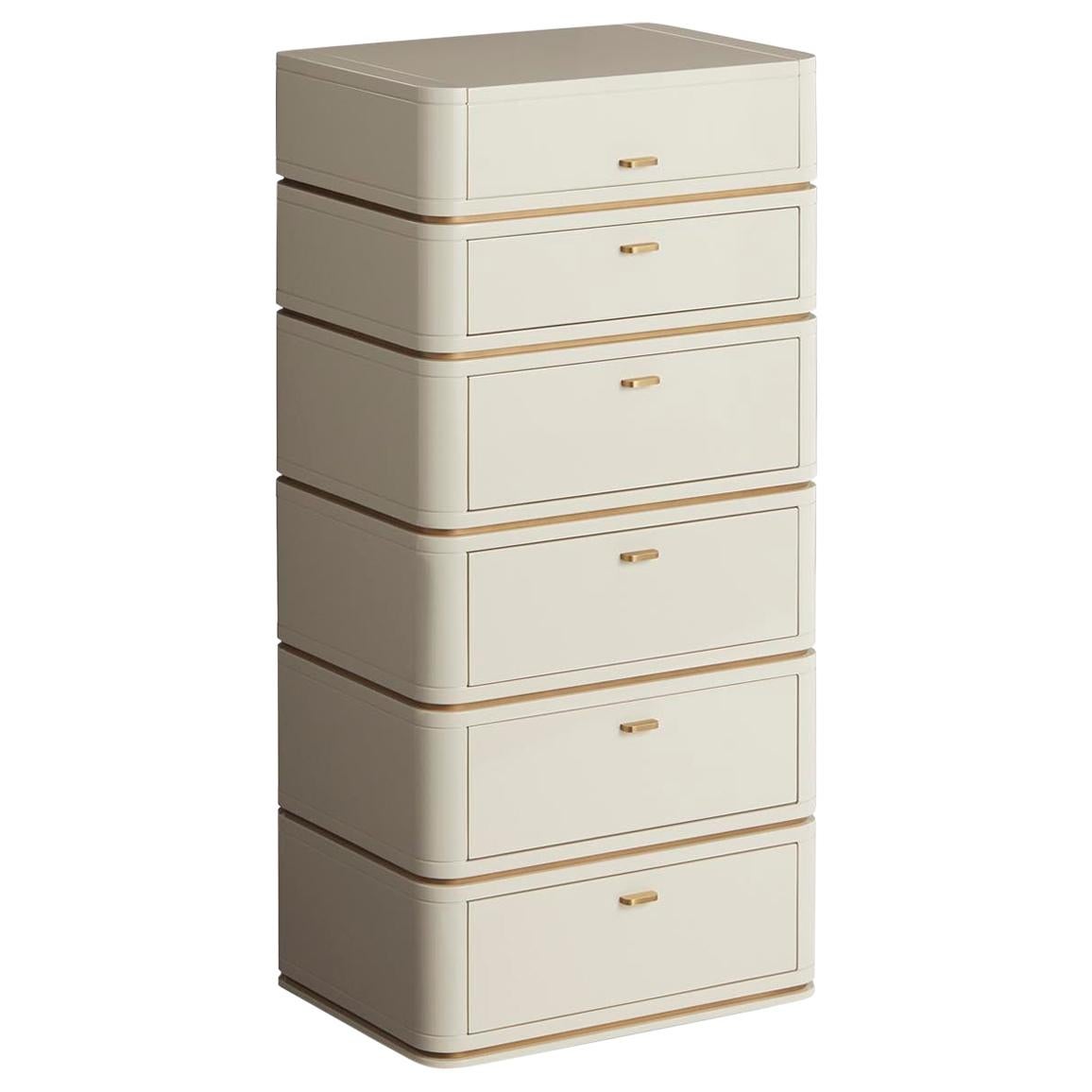 CRIS Tallboy in custom colors with Antique Brass handles For Sale