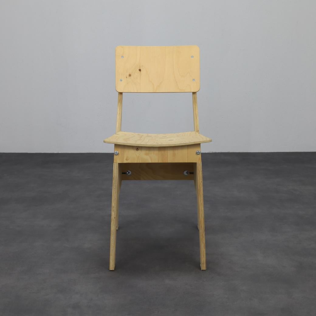 The ‘Crisis Chair’ is one of Piet Hein Eek’s earliest and most emblematic designs. Created during his time as a student at the Design Academy Eindhoven, the chair emerged from a desire to make thoughtful, functional furniture using minimal