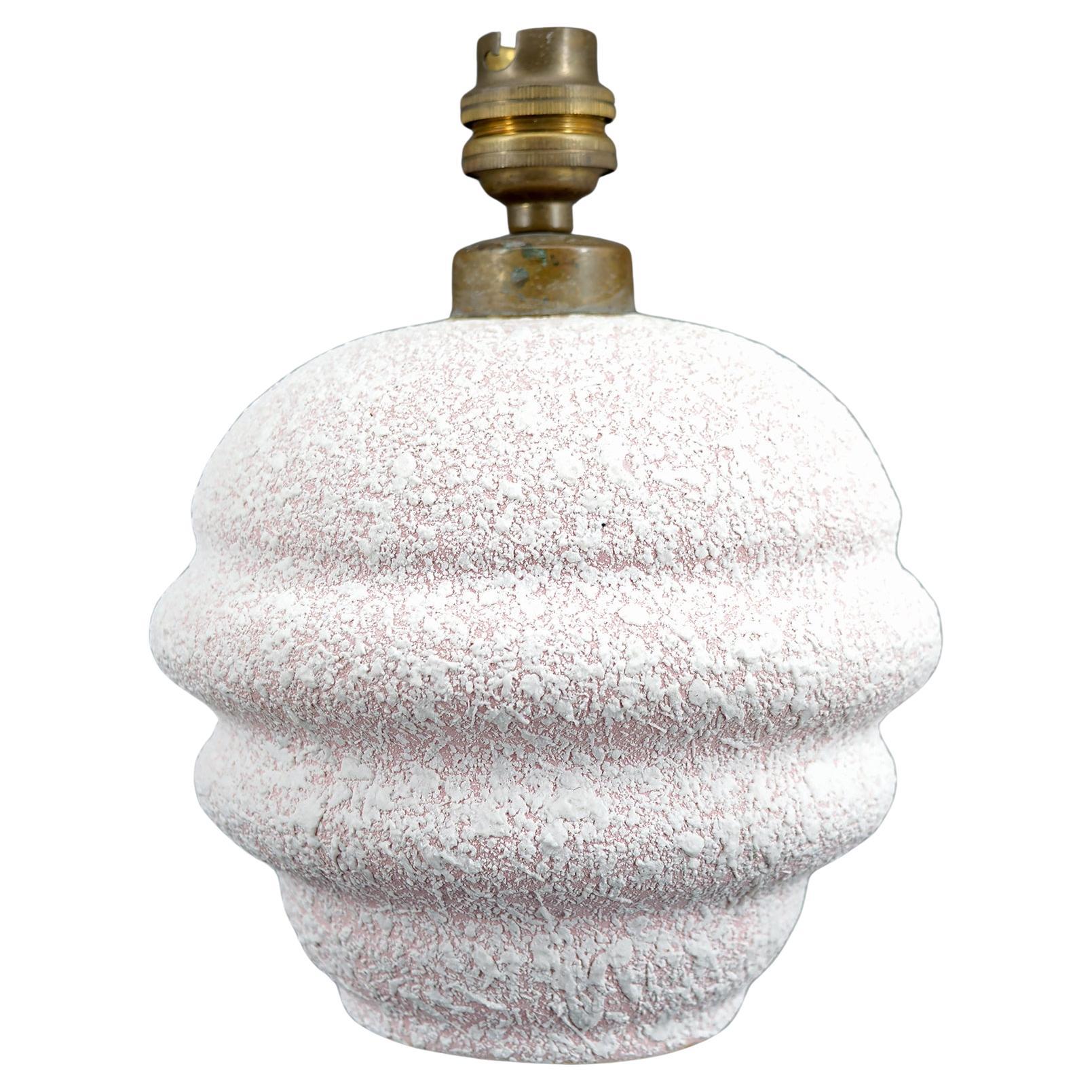 Crisped Enamel Ceramic Globe Lamp, Art Deco, France, Circa 1930