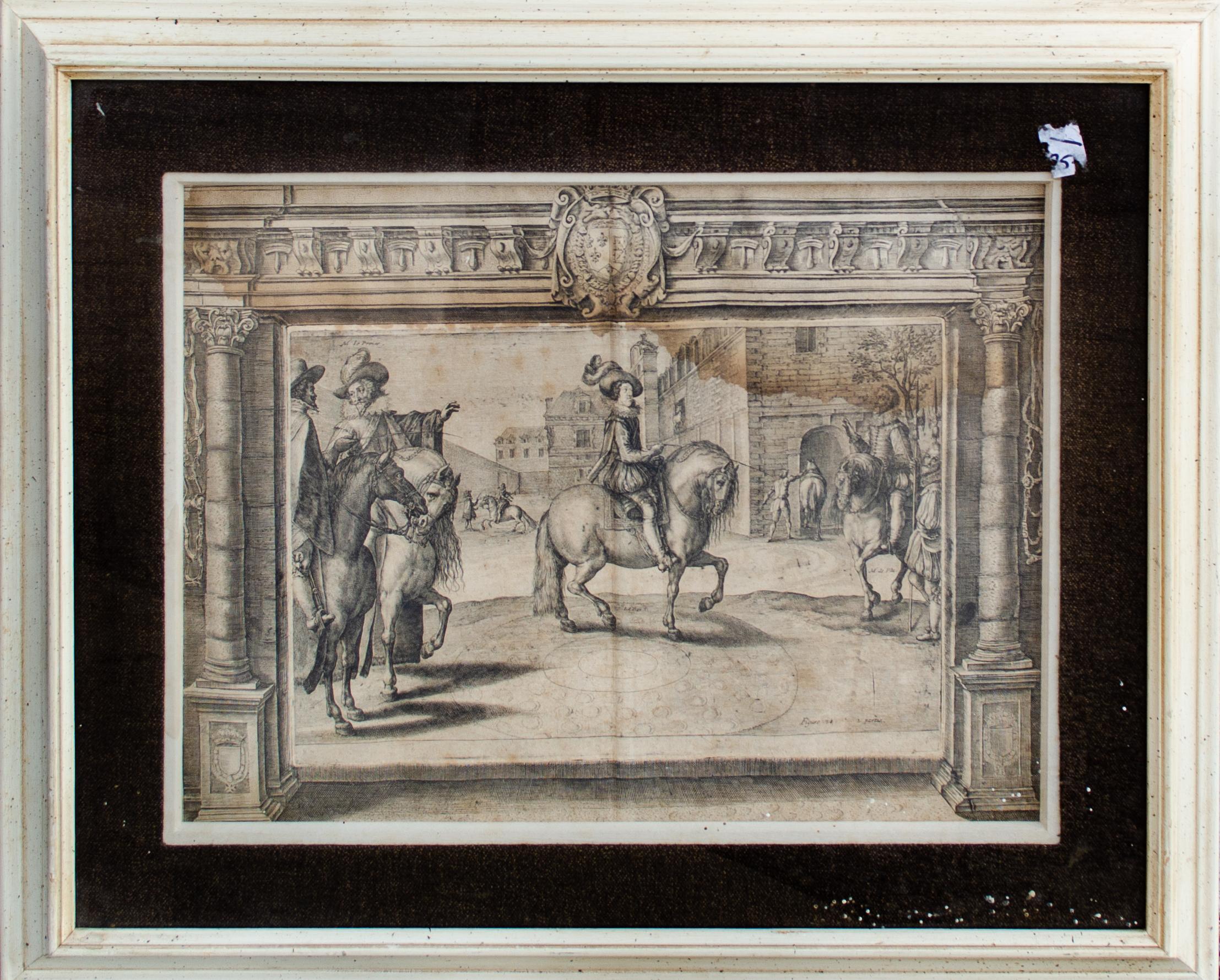 Old Master French Noblemen Engraving by Crispin de Passe - Print by Crispin de Passe II