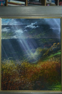 Modern Autumnal Impressionist Landscape Oil Painting of Black Mountains Wales