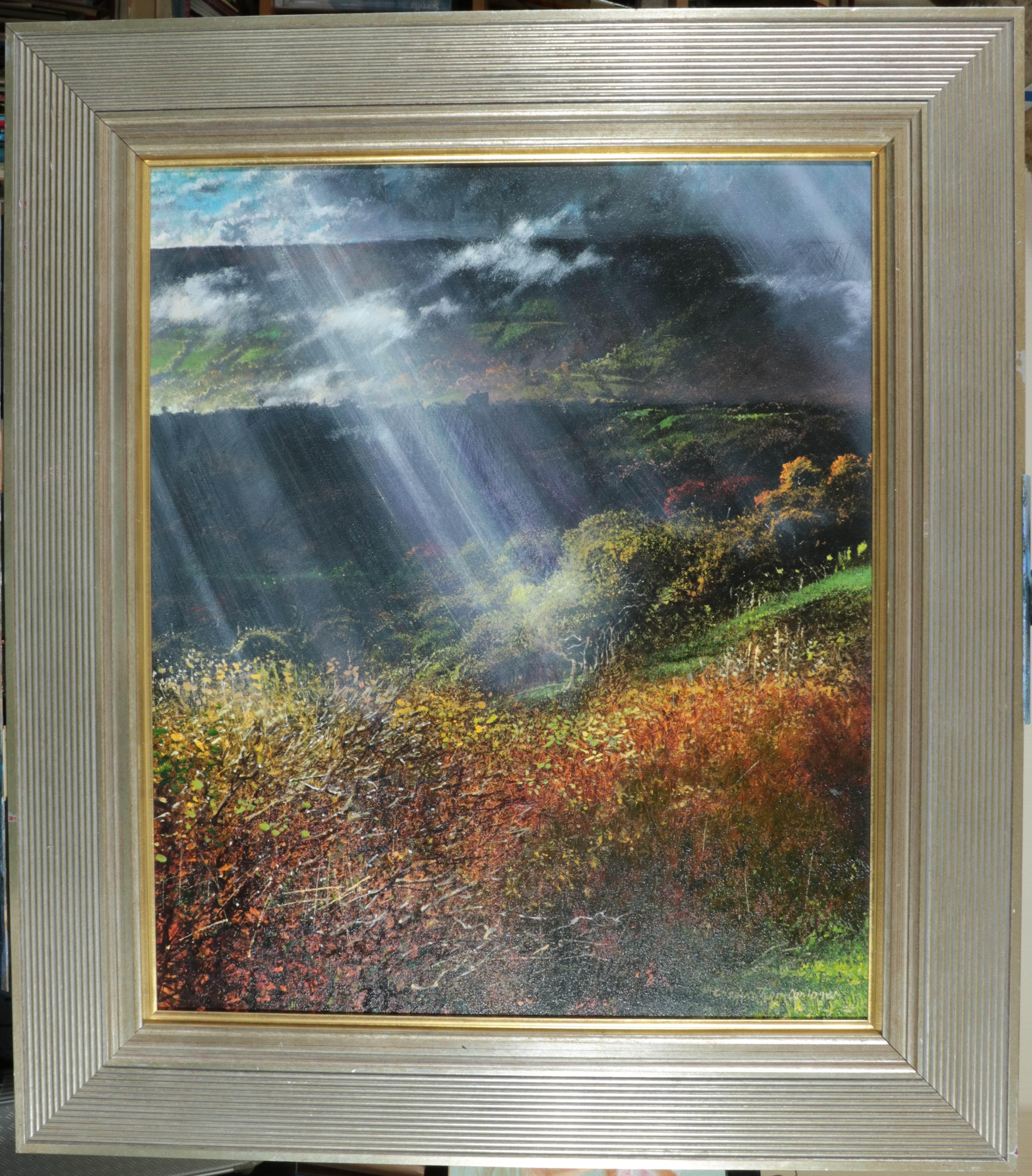 Modern Autumnal Impressionist Landscape Oil Painting of Black Mountains Wales For Sale 3
