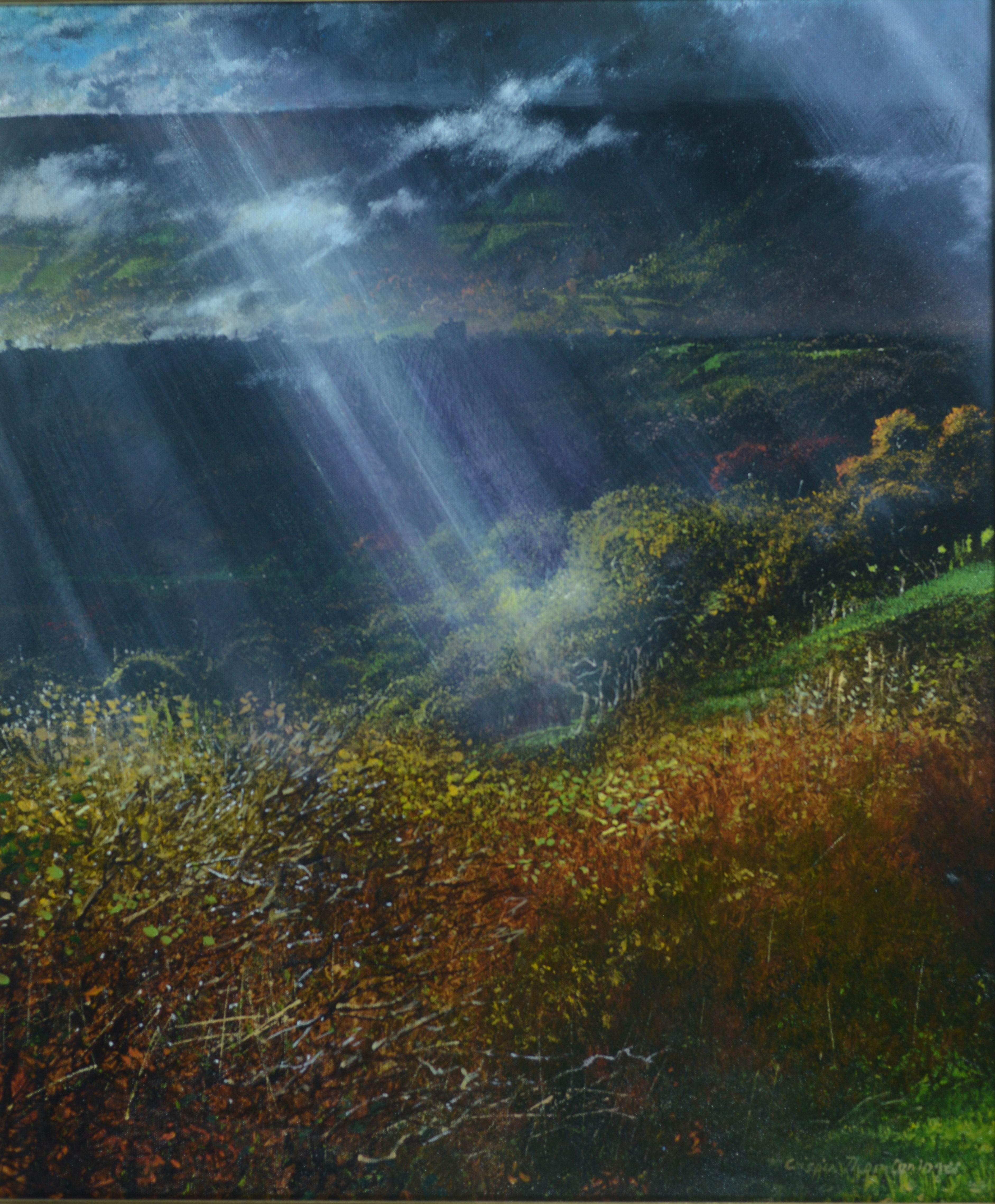 Modern Autumnal Impressionist Landscape Oil Painting of Black Mountains Wales For Sale 4