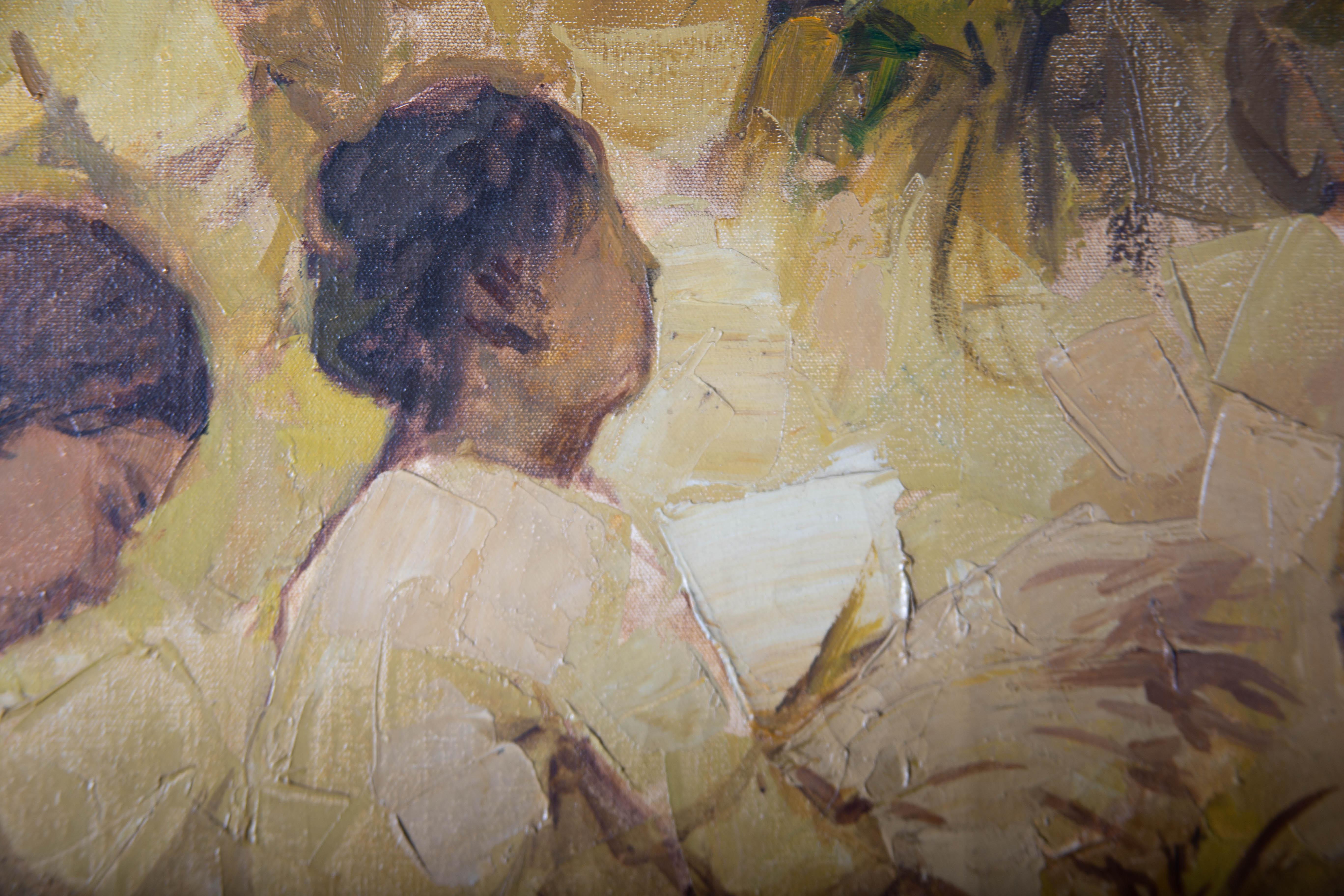Crispin Villafuerte Lopez (1903-1985) - 1980 Huile, gerbes de reliure 3