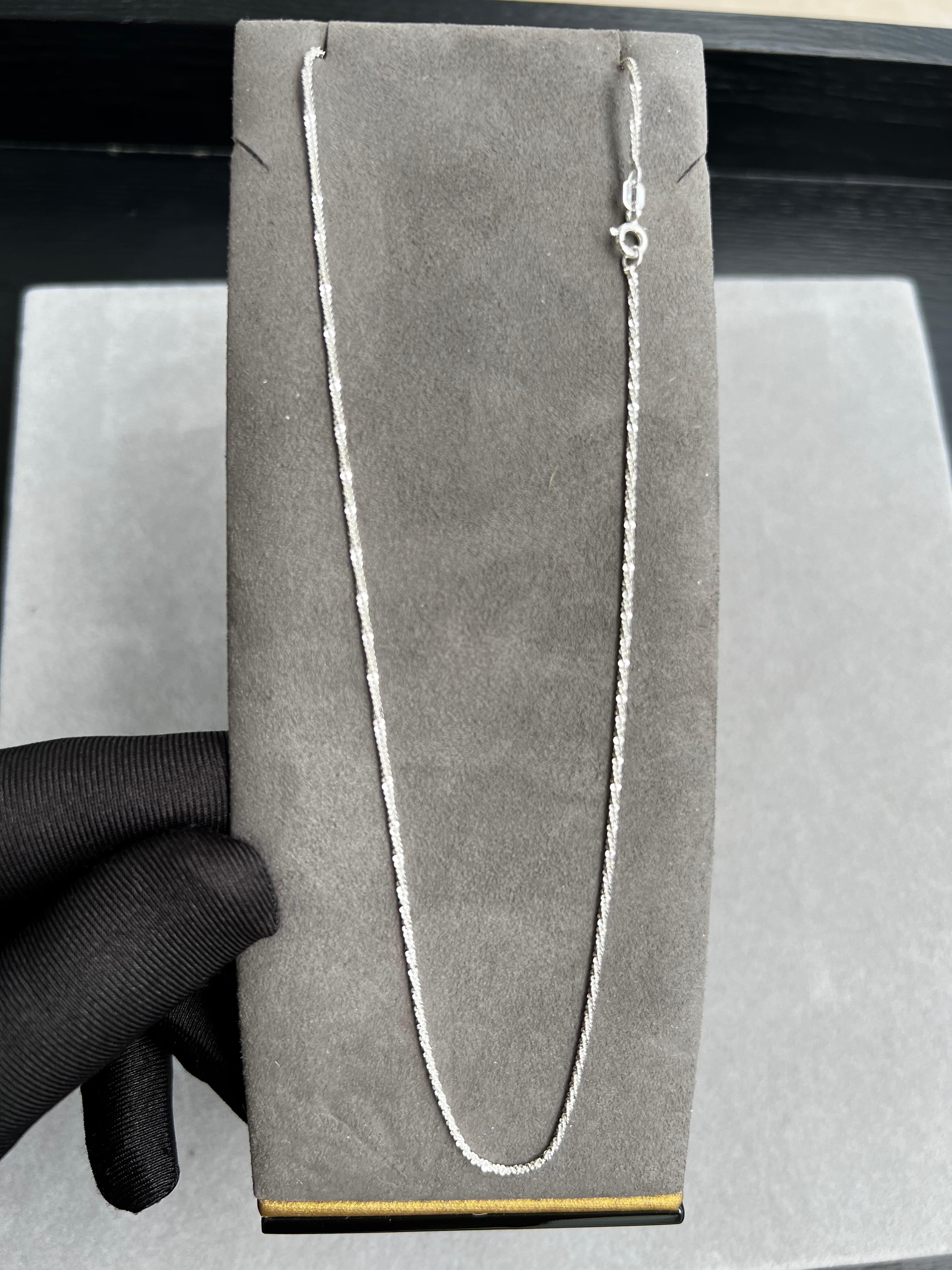 Criss Cross CrissCross Fancy Thin Dainty Link 925 Sterling Silver Chain Necklace For Sale 8