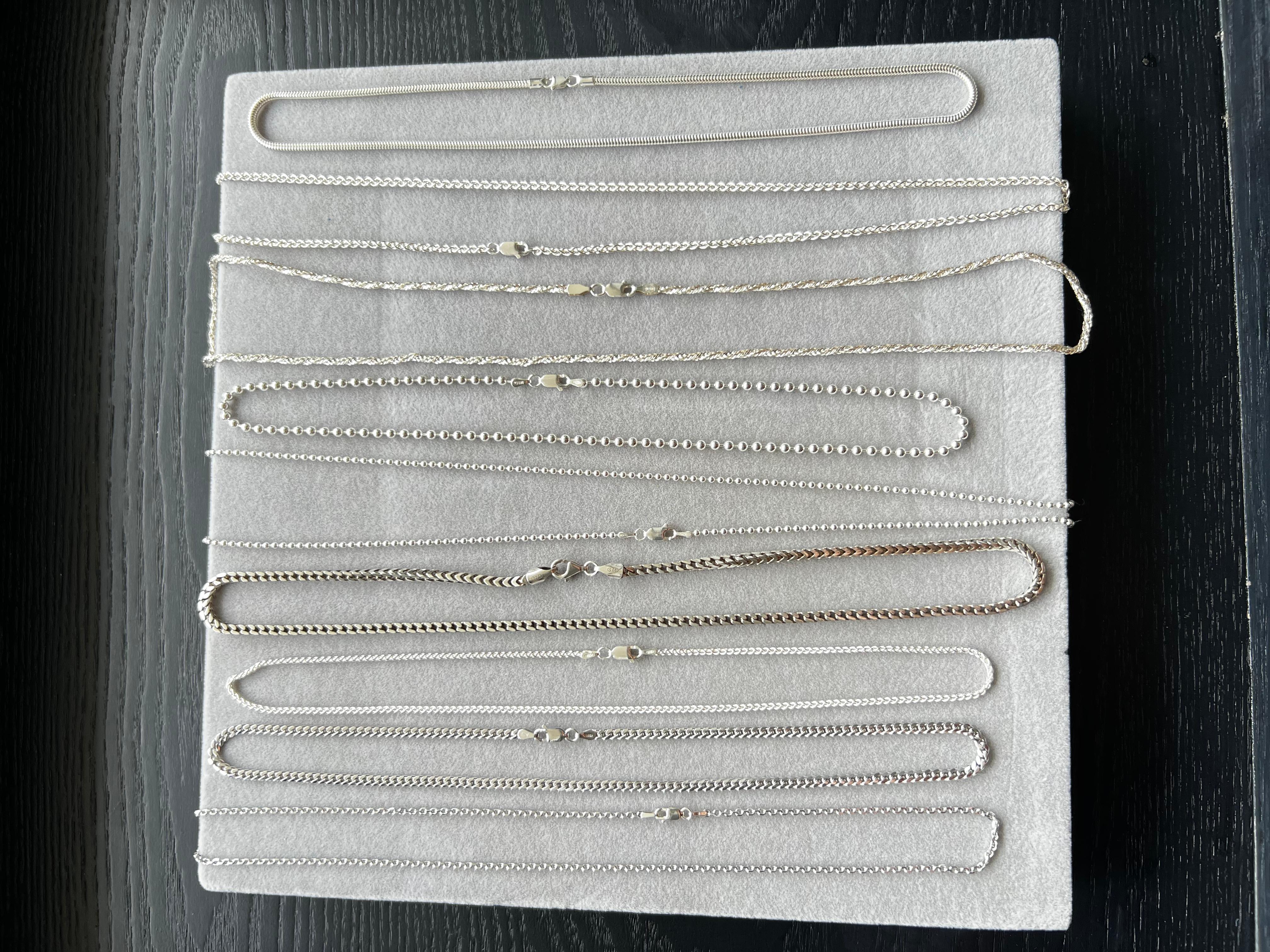 Criss Cross CrissCross Fancy Thin Dainty Link 925 Sterling Silver Chain Necklace For Sale 14