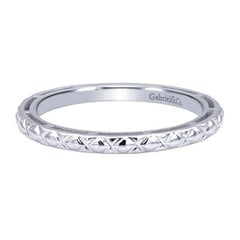 Criss Cross Designer White Gold Band