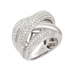 Criss Cross Diamond Gold Ring