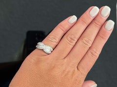 Criss Cross Diamond Pave Ring in 18k White Gold