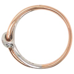 Criss Cross Fashion Diamond Ring with 14 Karat Rose Gold