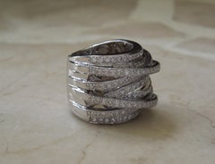 Criss-Cross Infinity Diamond Multi Band Ring