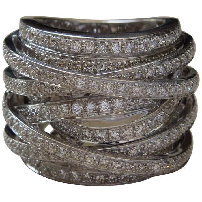 Criss-Cross Infinity Diamond Multi Band Ring For Sale at 1stDibs ...