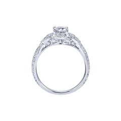 Criss Crossed White Gold Diamond Engagement Ring