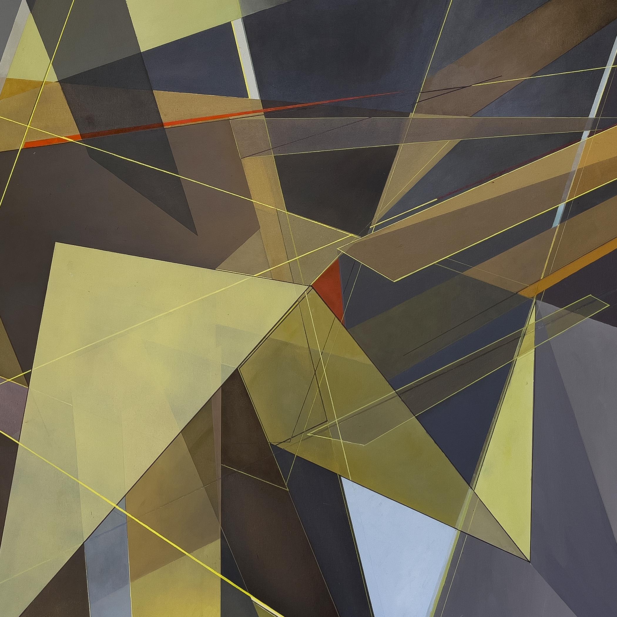 'Saga Foldes' - pittura astratta geometrica, colorata, architettonica - Painting Astrattismo geometrico di Criss Mills