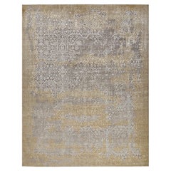 CRISSARA Hand Knotted Rug in Beige Gold & Grey Blue Colours by Hands